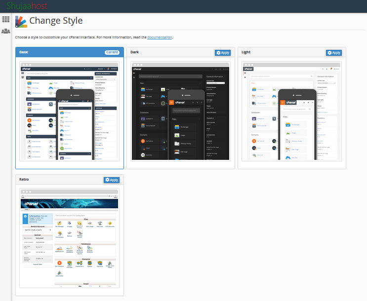 Changing cPanel Style