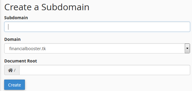 Creating a Subdomain