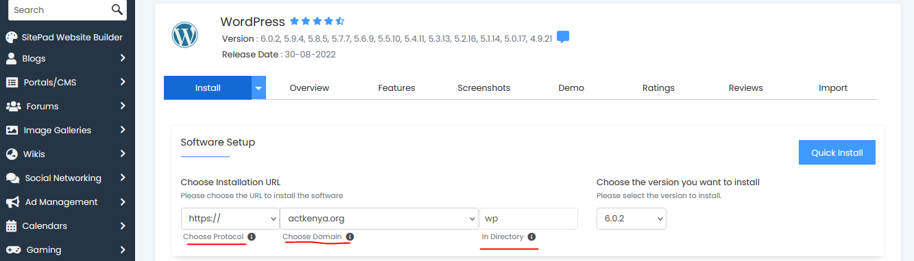 How to install WordPress using Softaculous - Shujaa Host